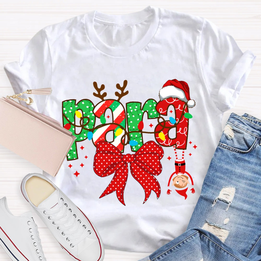 Para Bows And Christmas Lights Christmas T-shirt