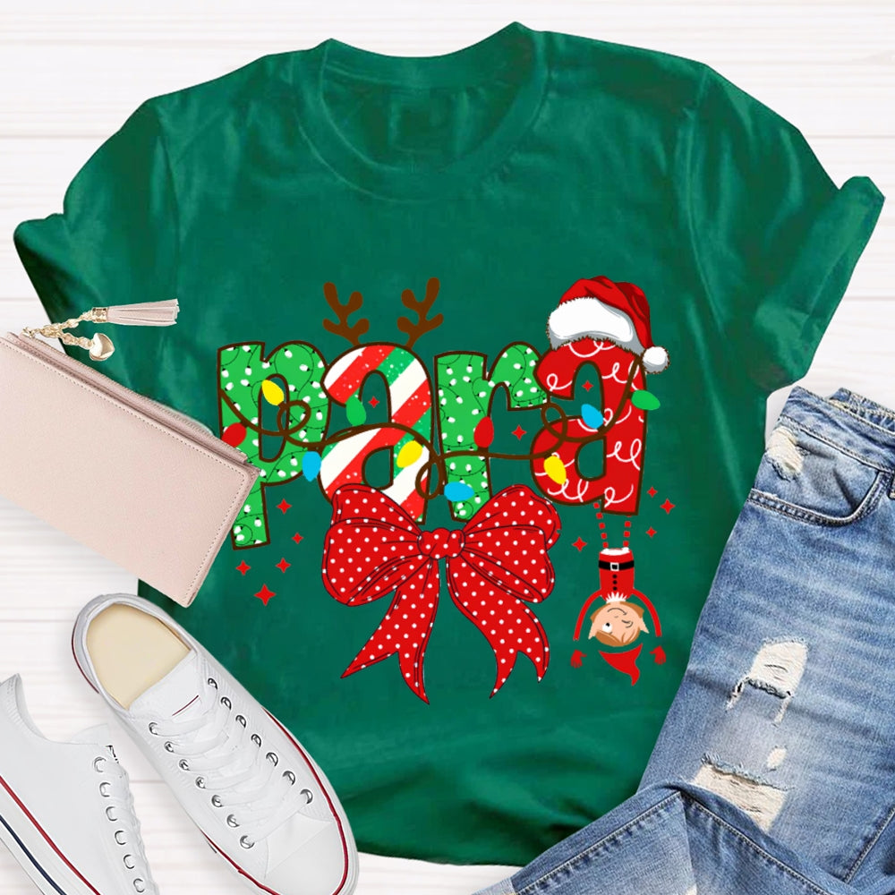 Para Bows And Christmas Lights Christmas T-shirt
