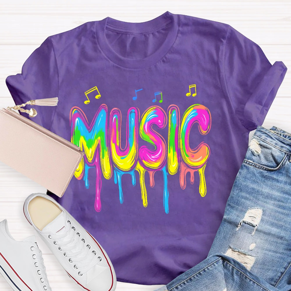 Music Colorful Notes Letters T-shirt