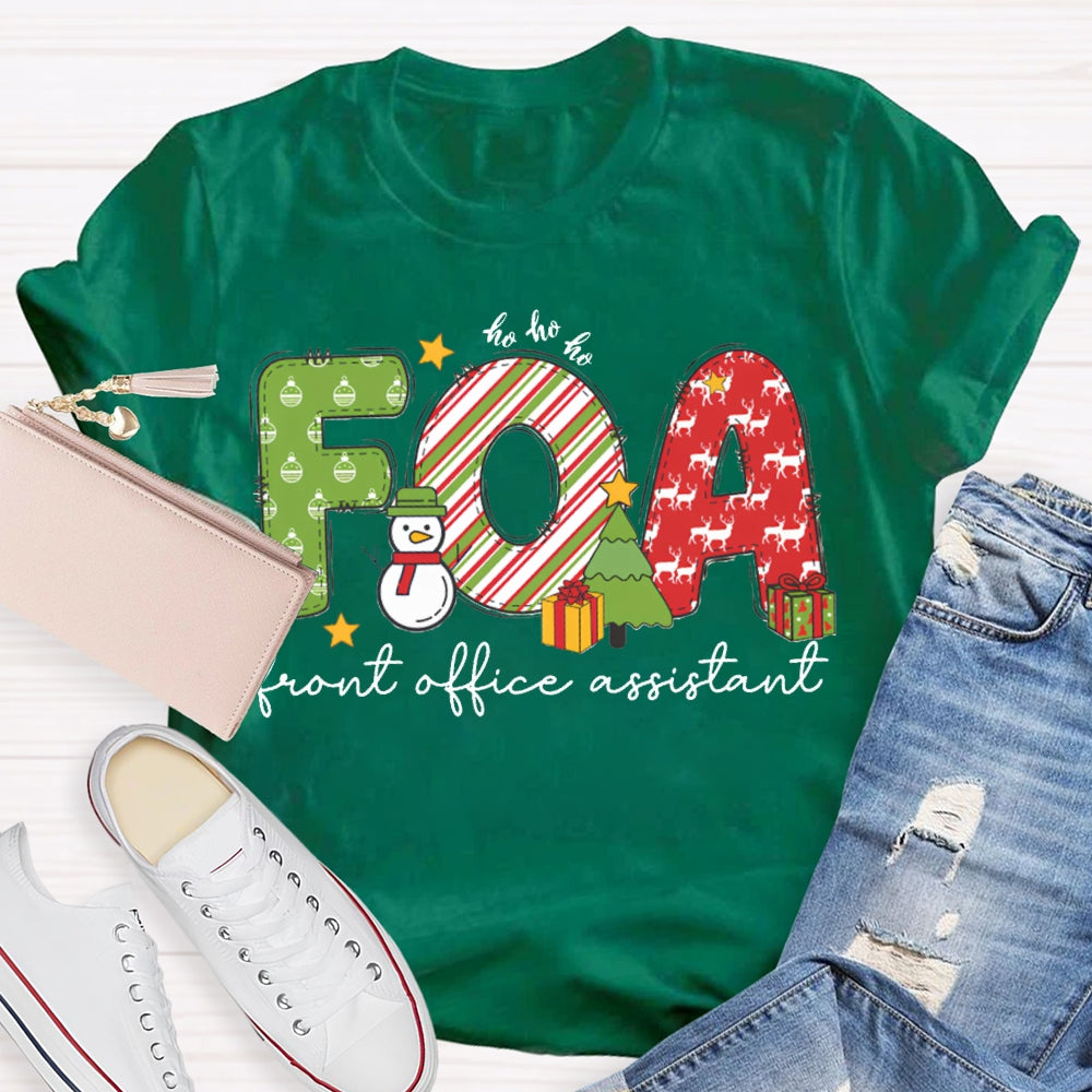 Front Office Assistant Snowman Christmas T-shirt