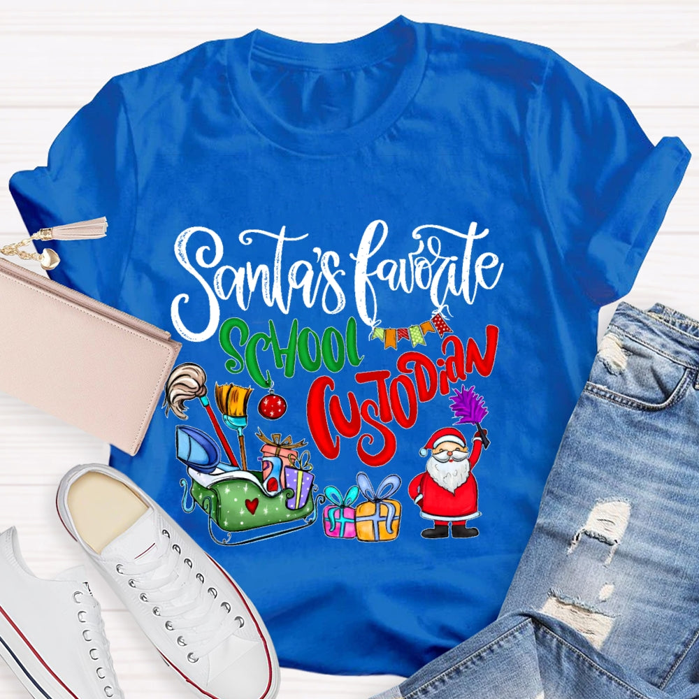 Santa's Favorite School Custodian T-shirt
