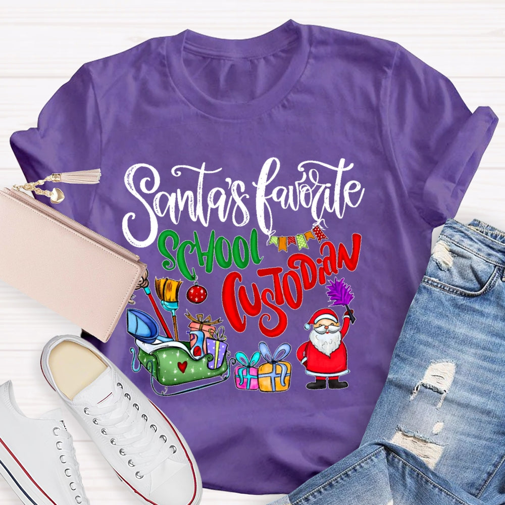 Santa's Favorite School Custodian T-shirt