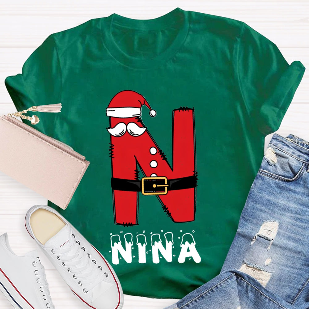 Personalized Name Letters With Santa Hats T-Shirt