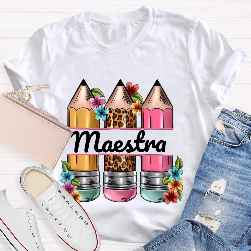 Maestra Leopard Print Pencil T-shirt