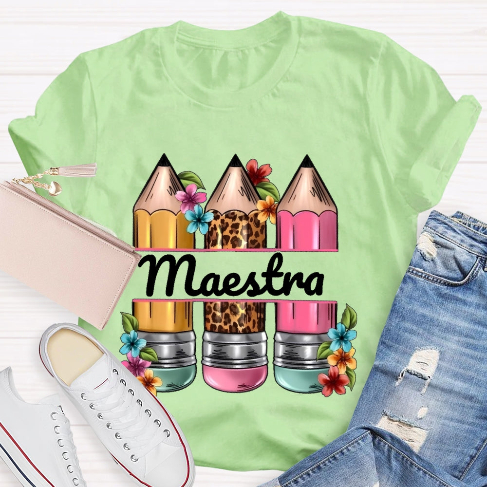Maestra Leopard Print Pencil T-shirt