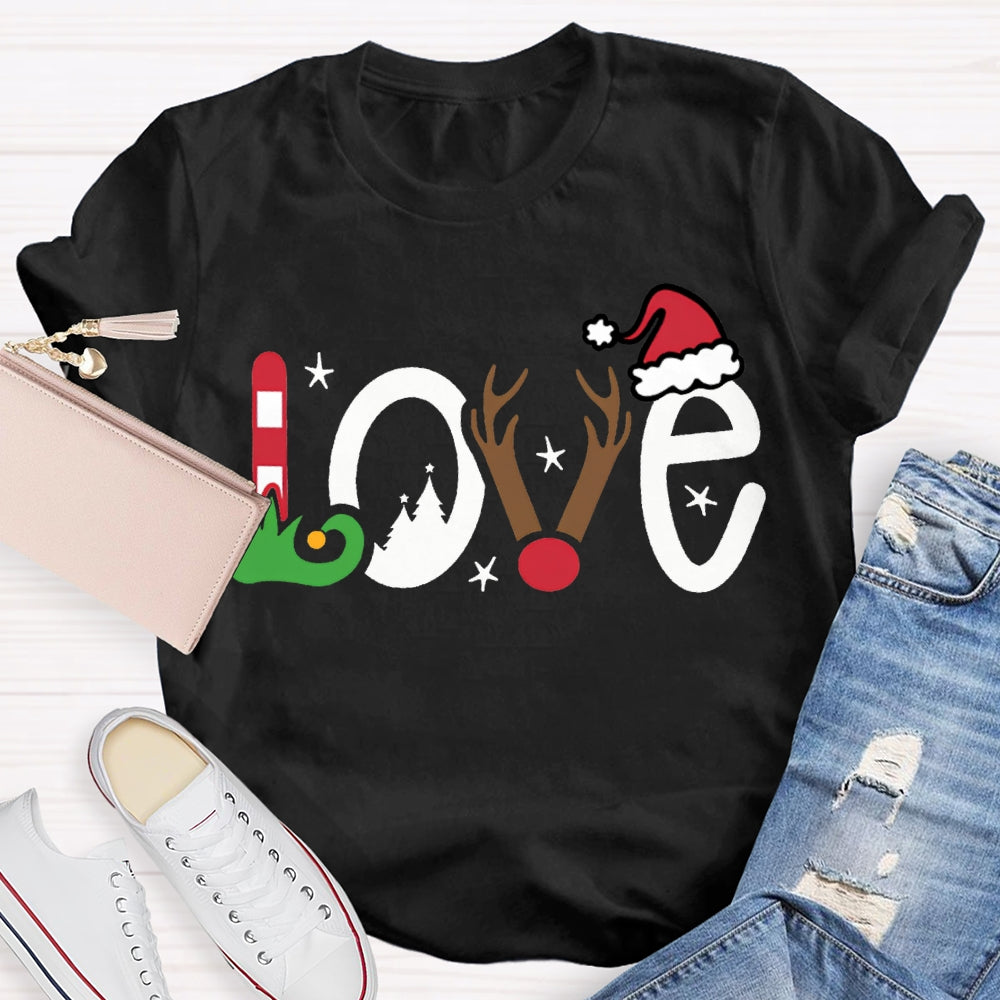 Love Christmas Vibes Font Christmas T-shirt