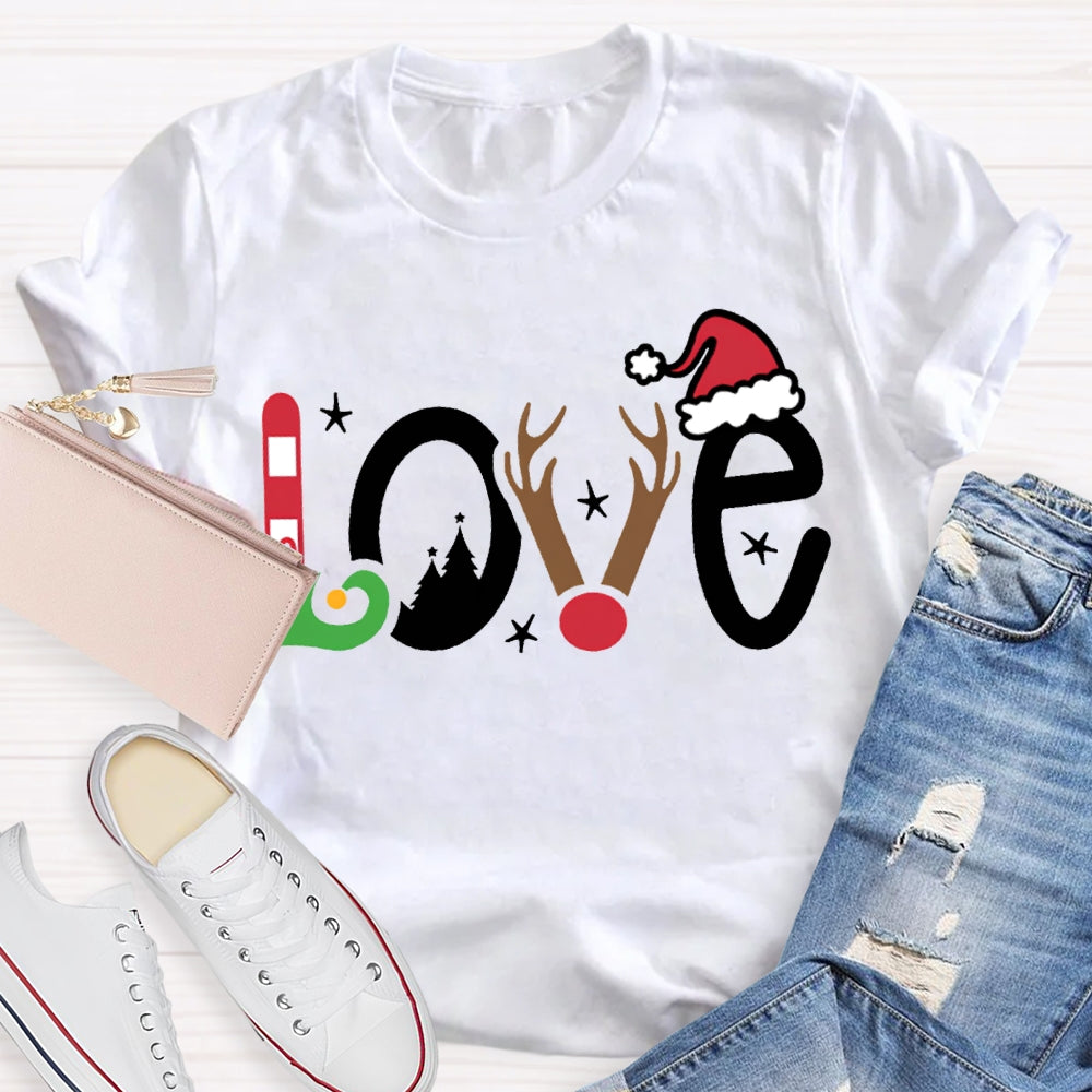 Love Christmas Vibes Font Christmas T-shirt