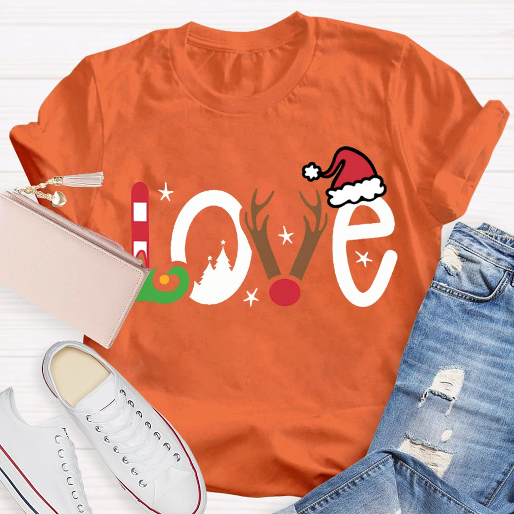 Love Christmas Vibes Font Christmas T-shirt