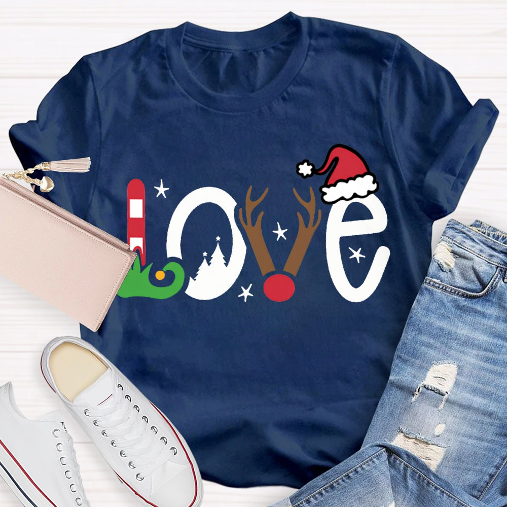 Love Christmas Vibes Font Christmas T-shirt