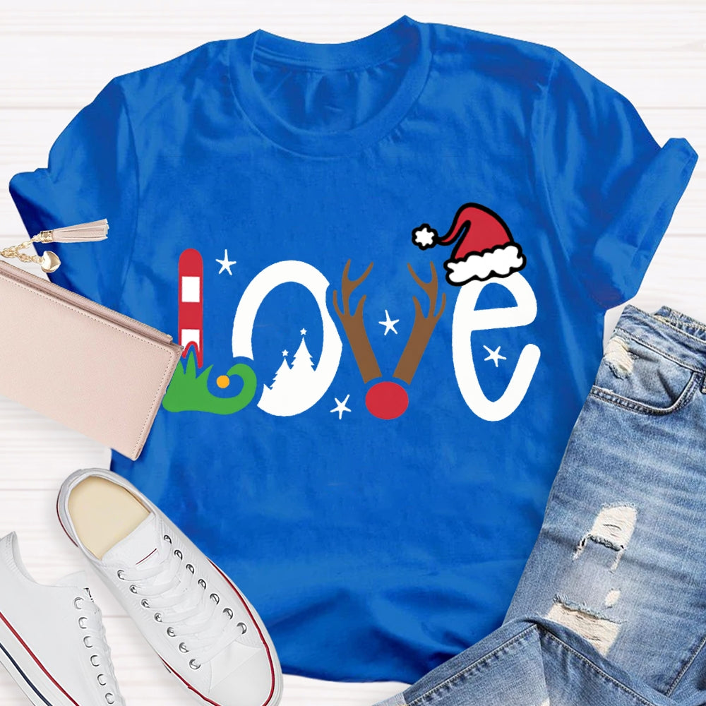 Love Christmas Vibes Font Christmas T-shirt