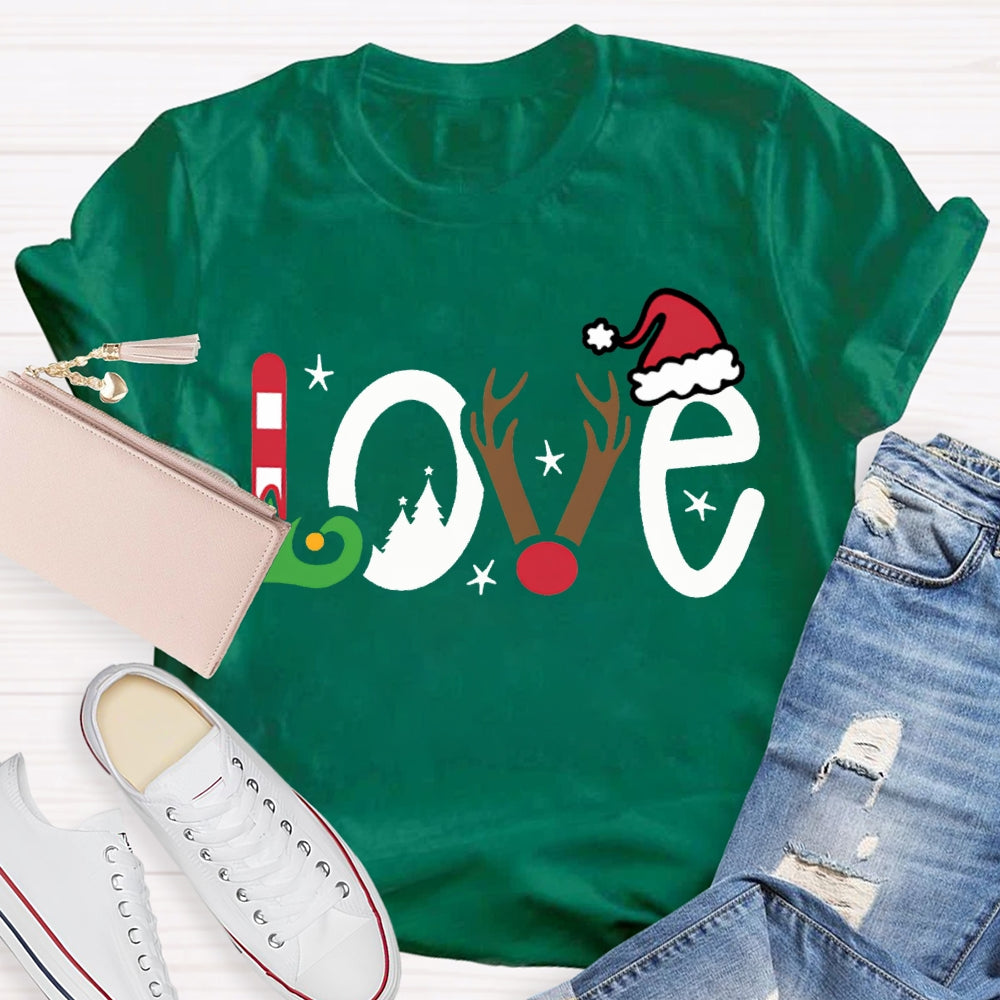 Love Christmas Vibes Font Christmas T-shirt