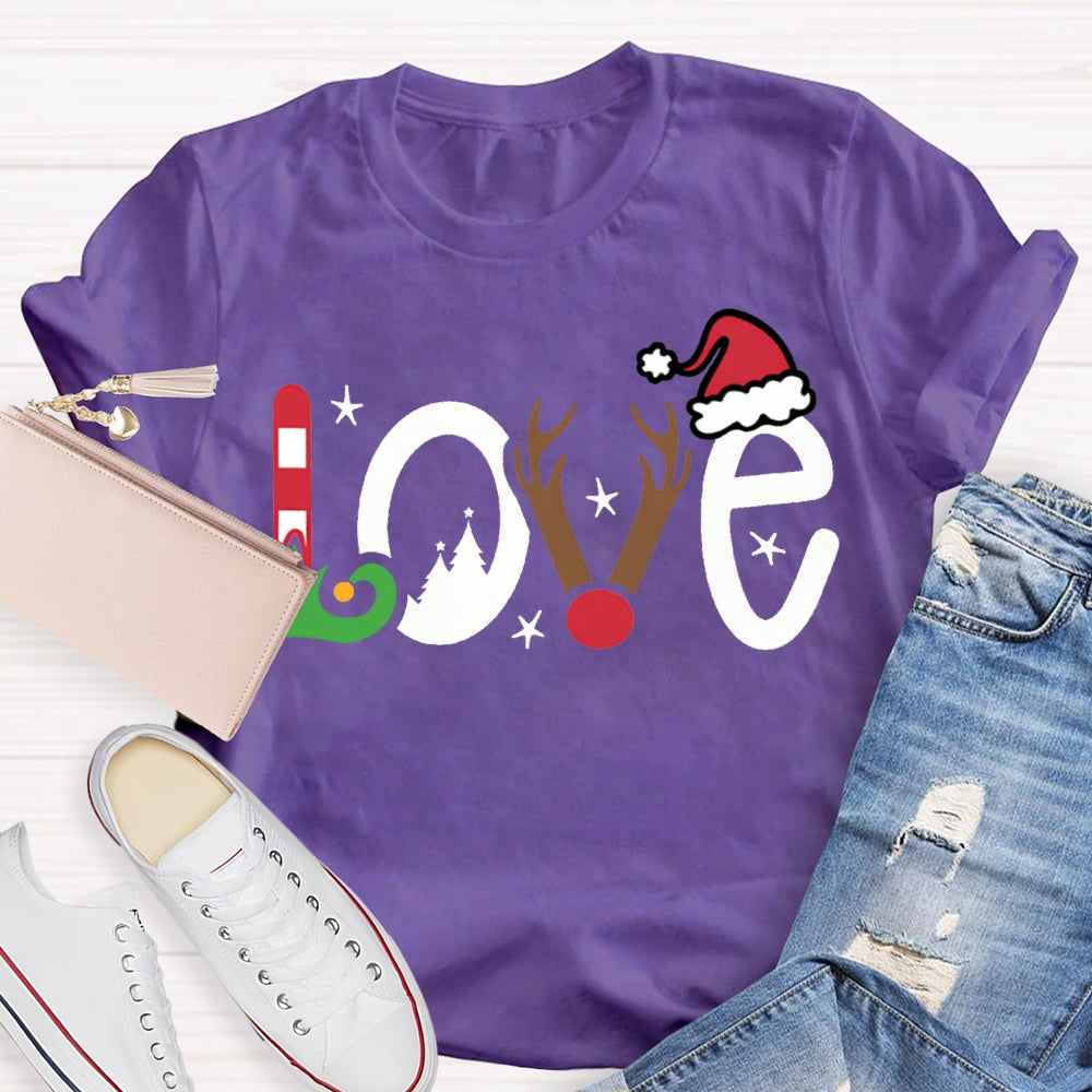 Love Christmas Vibes Font Christmas T-shirt
