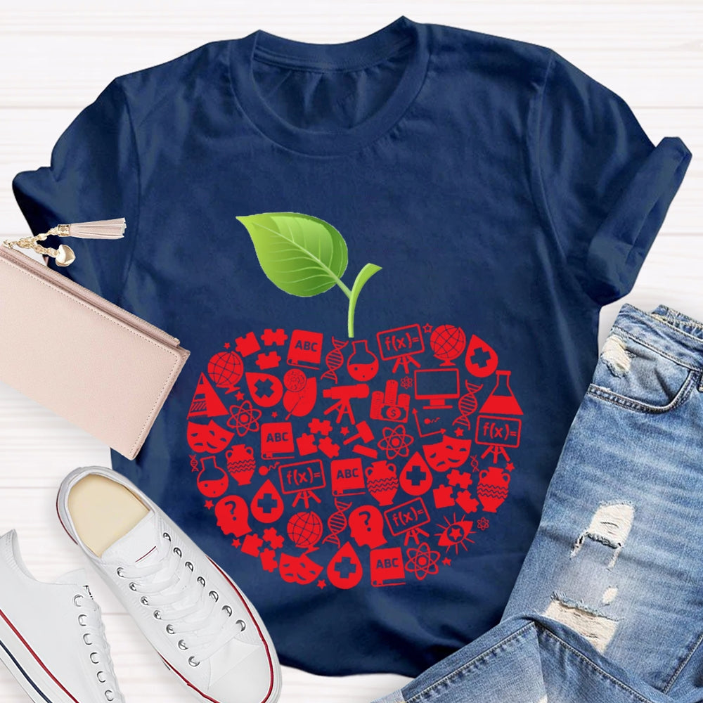Apple Shaped Scientific Experiment Equipment Science Teacher T-shirt