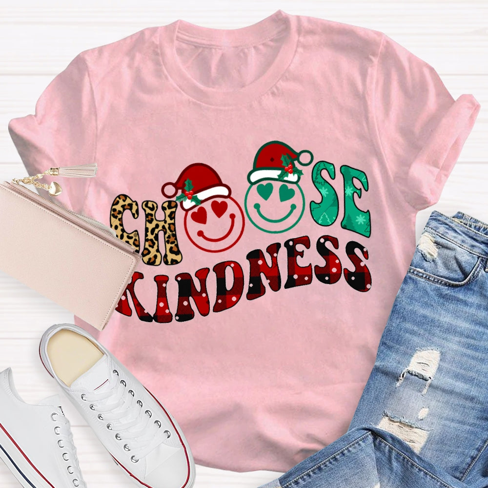 Choose Kindness Santa Hat Merry Christmas T-shirt