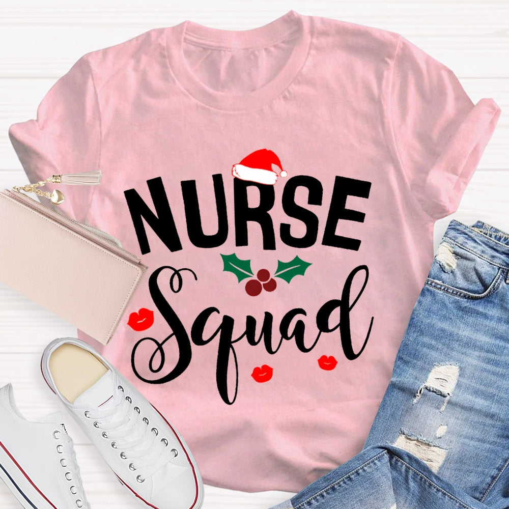 Nurse Squad Santa Hat Christmas Vibes T-shirt