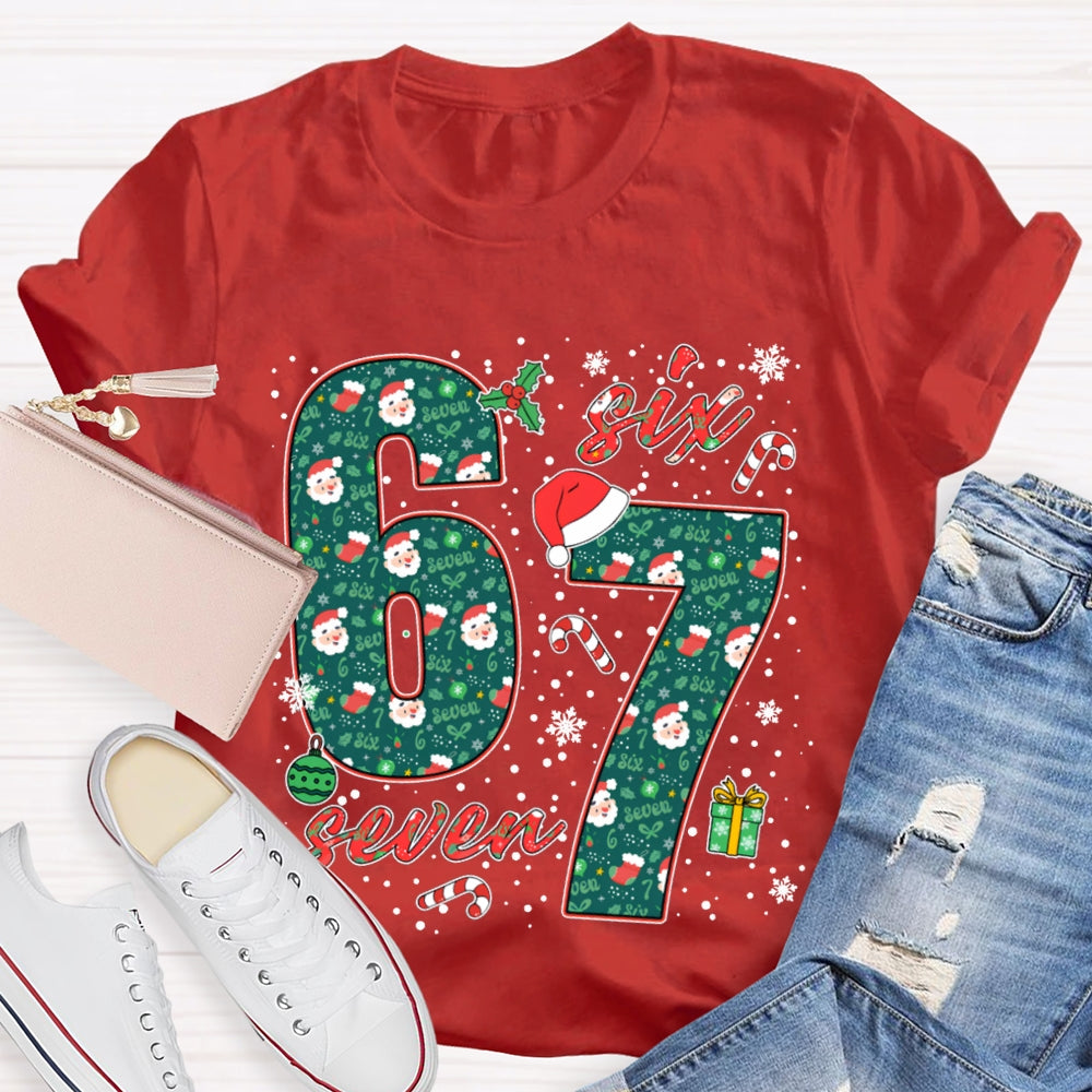 Six Seven Christmas Vibes Fonts Merry Christmas T-shirt