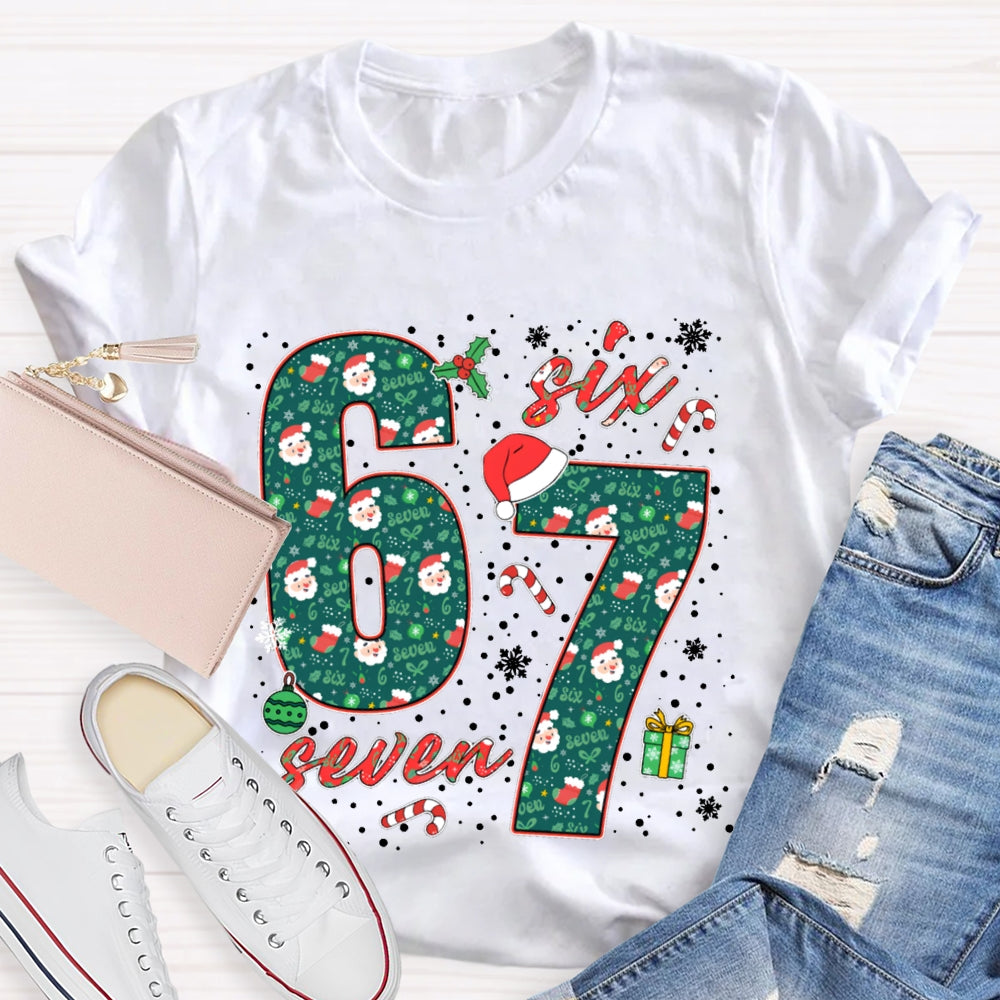 Six Seven Christmas Vibes Fonts Merry Christmas T-shirt