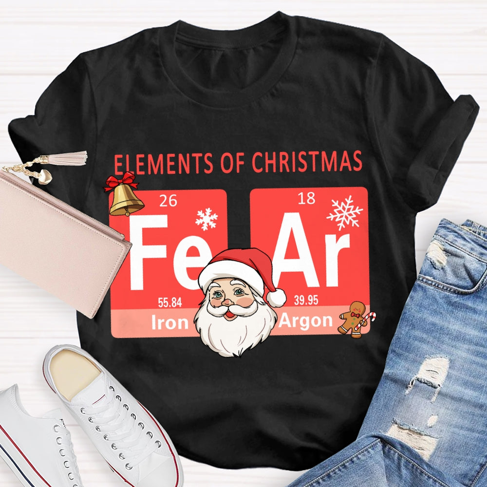 Elements Of Christmas Santa Claus And The Science Teacher Christmas T-shirt