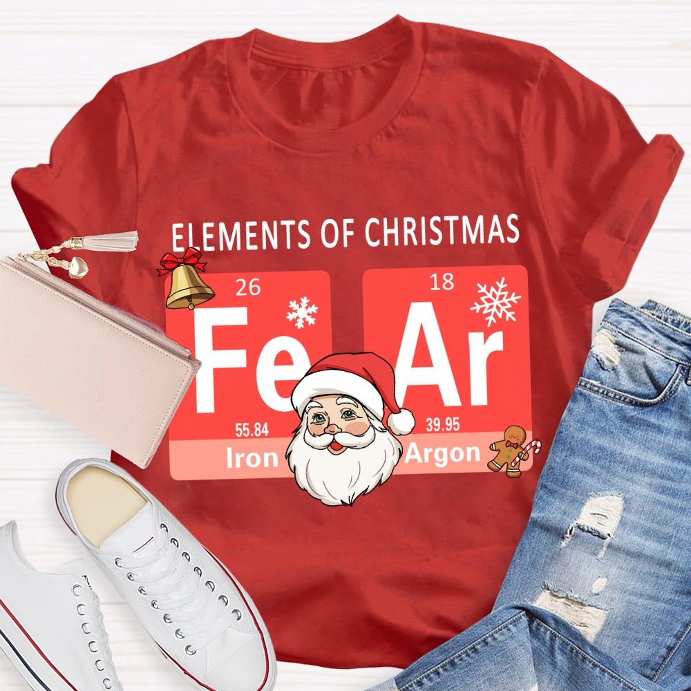 Elements Of Christmas Santa Claus And The Science Teacher Christmas T-shirt