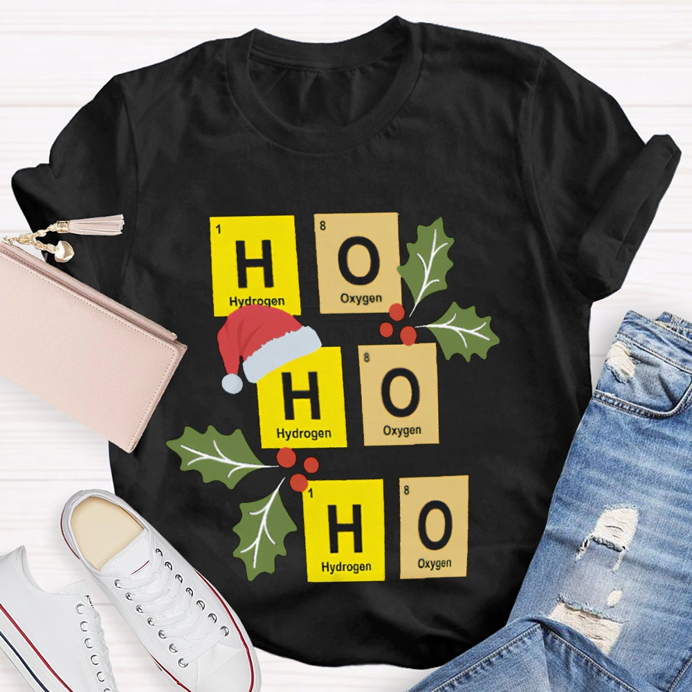 Ho Ho Ho Santa Hat And Science Teacher Christmas T-shirt