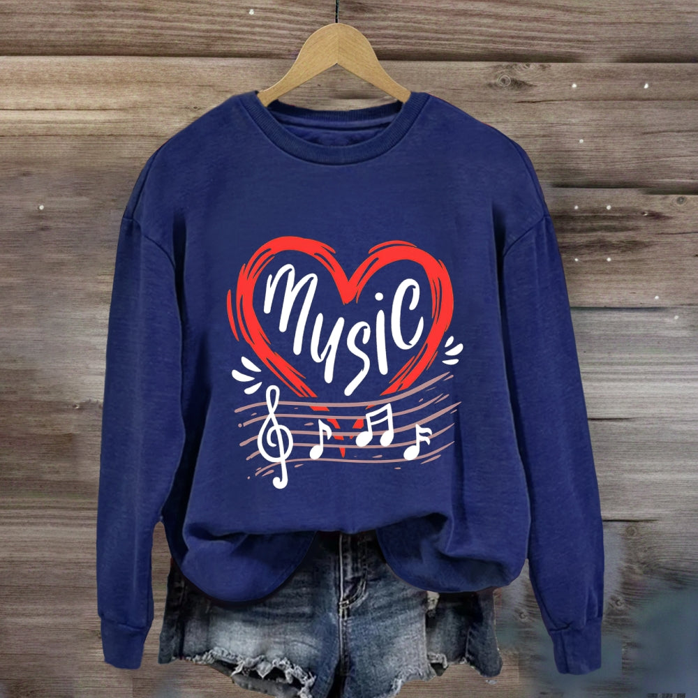 Love Music With Heart Sweatshirt