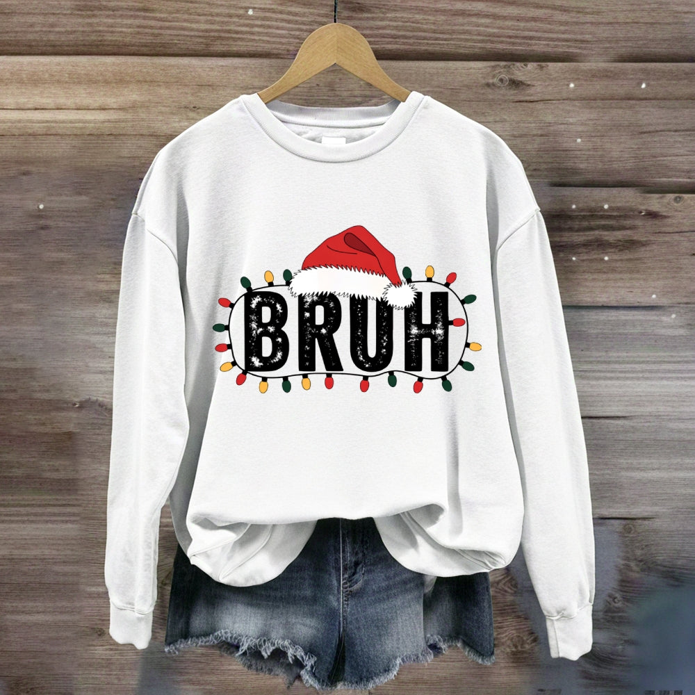 Bruh Merry Santa Hats Sweatshirt