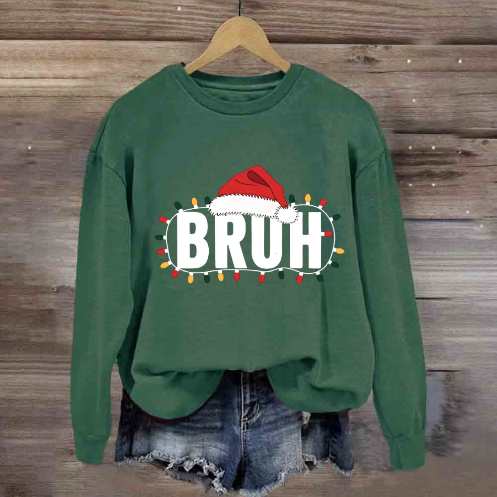 Bruh Merry Santa Hats Sweatshirt