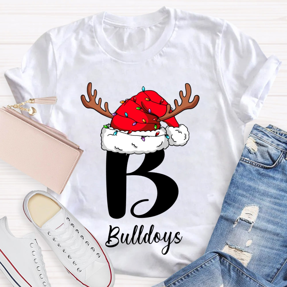 Personalized Name Santa Hats And Christmas Lights T-shirt
