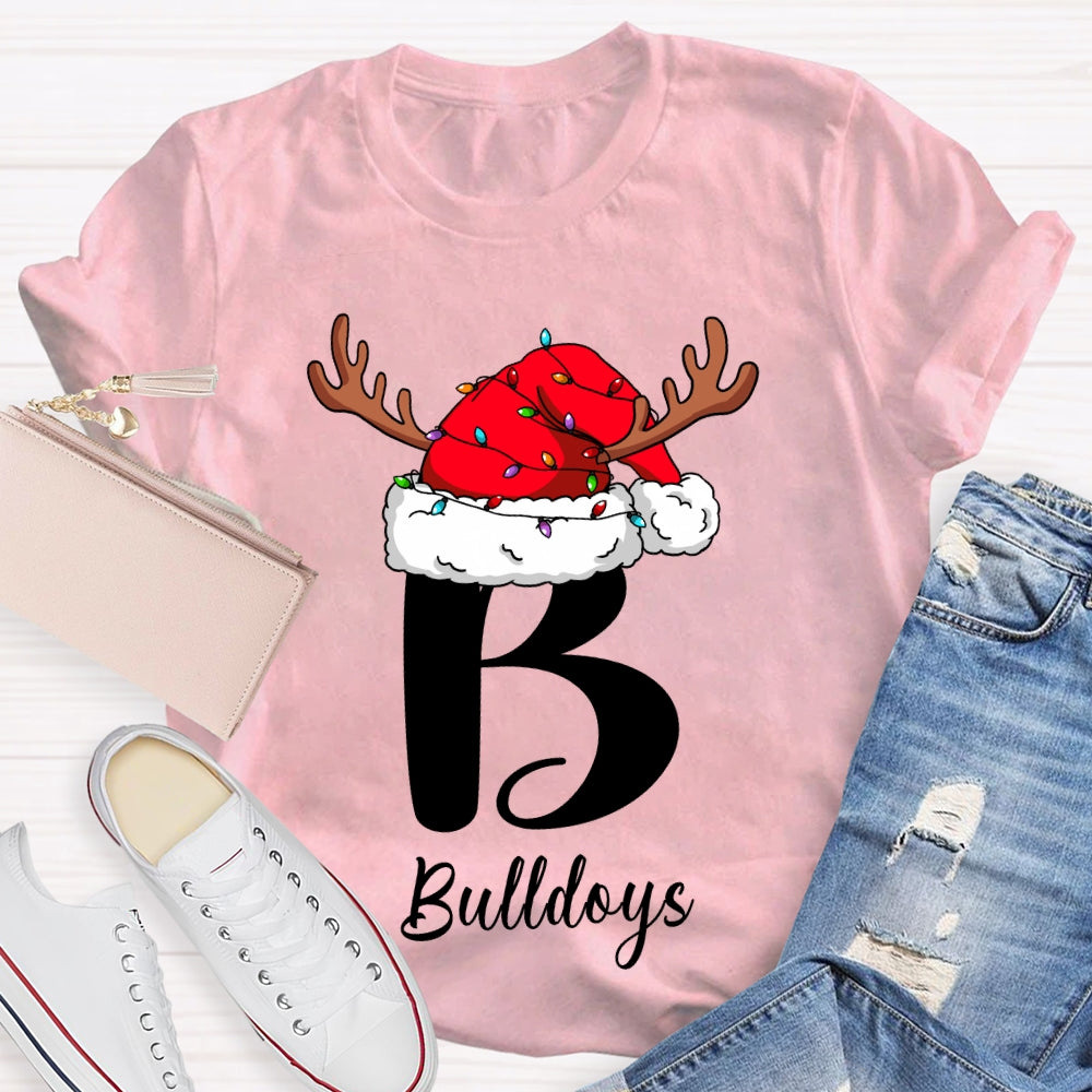 Personalized Name Santa Hats And Christmas Lights T-shirt
