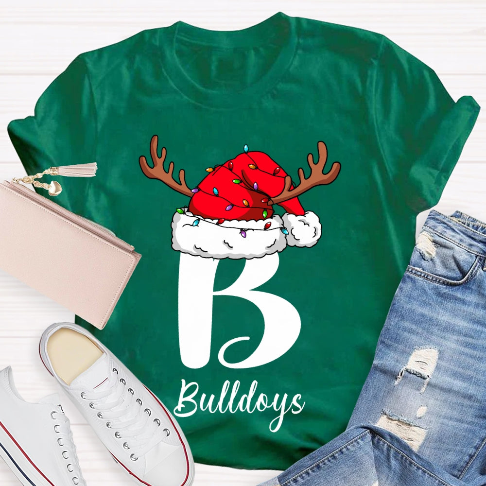 Personalized Name Santa Hats And Christmas Lights T-shirt