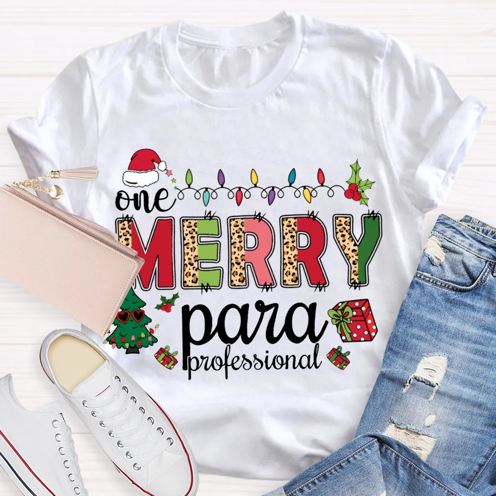 One Merry Para Professional Christmas Lights And Christmas Tree T-shirt