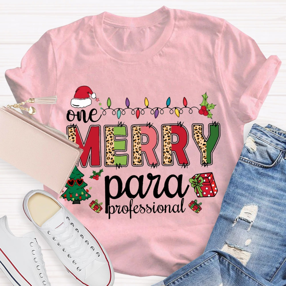 One Merry Para Professional Christmas Lights And Christmas Tree T-shirt