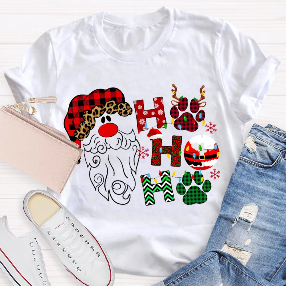 Ho Ho Ho Santa Claus And Christmas Vibes Fonts T-shirt
