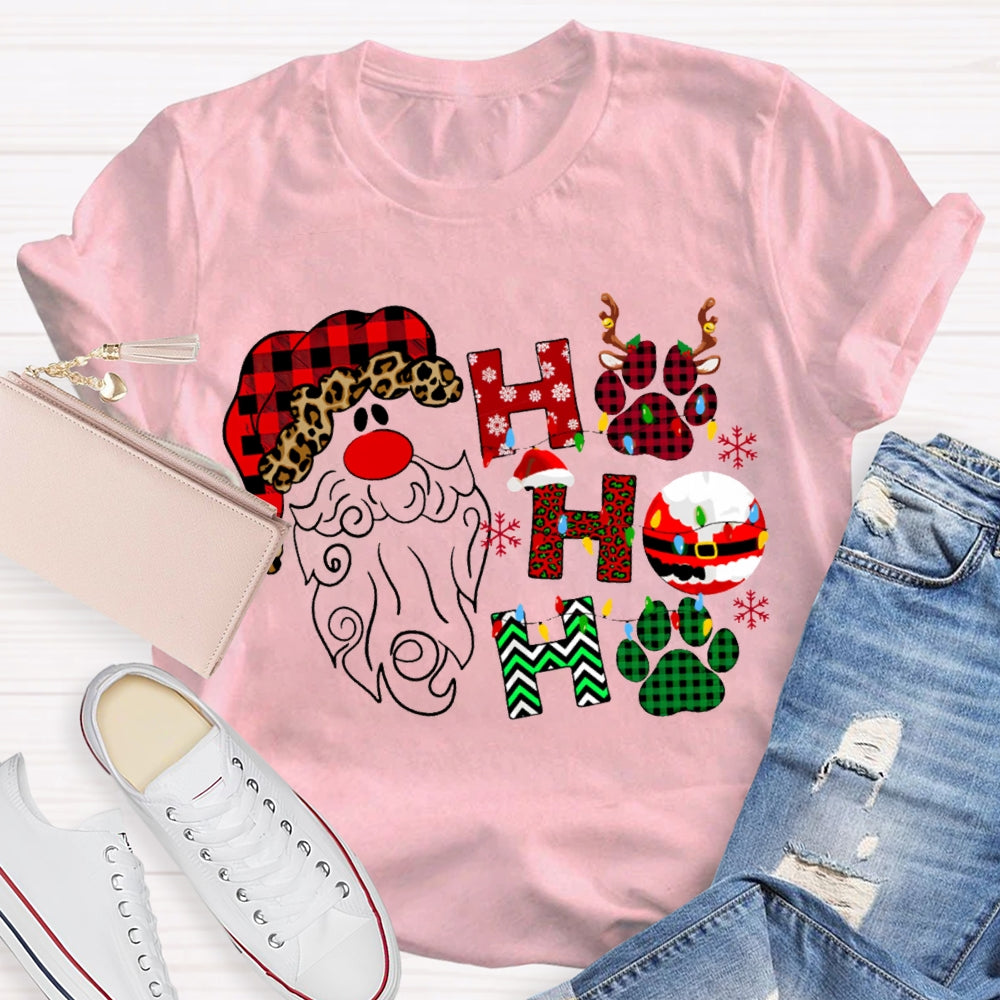 Ho Ho Ho Santa Claus And Christmas Vibes Fonts T-shirt
