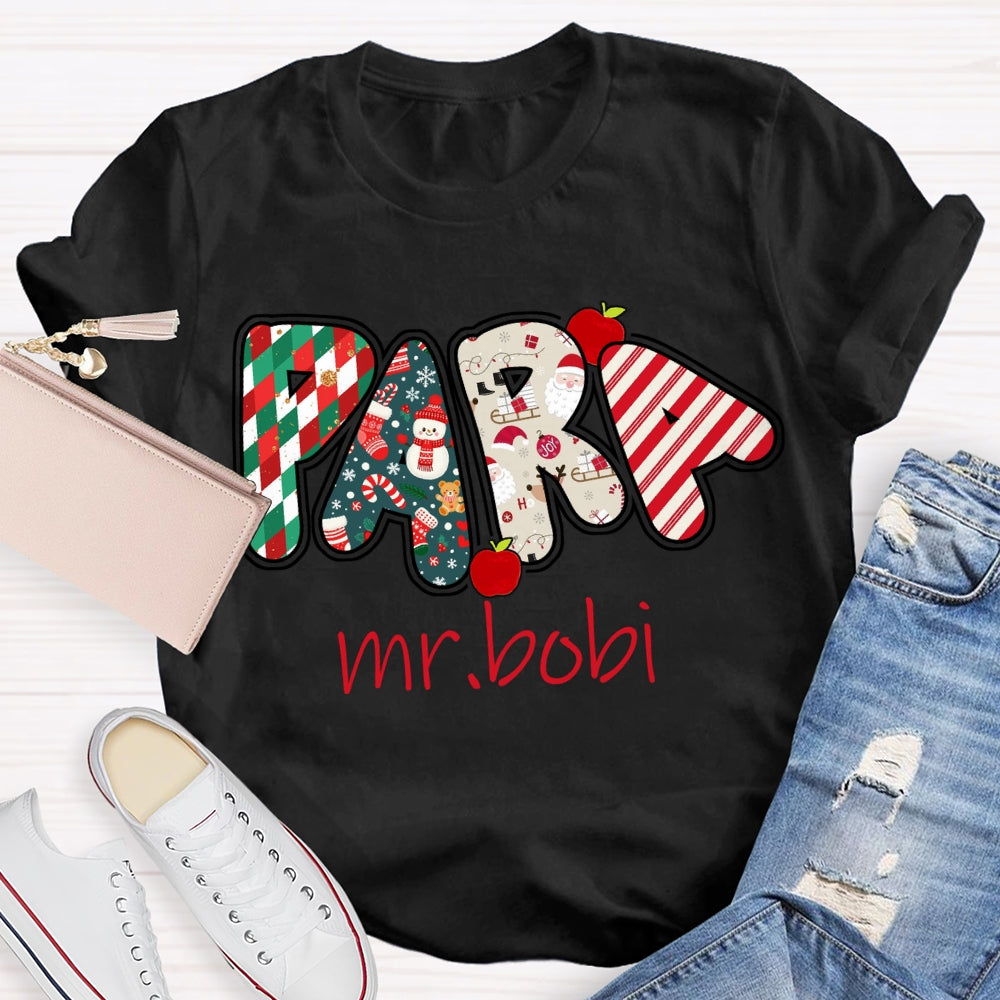 Personalized Name Apples And Christmas Vibes T-shirt