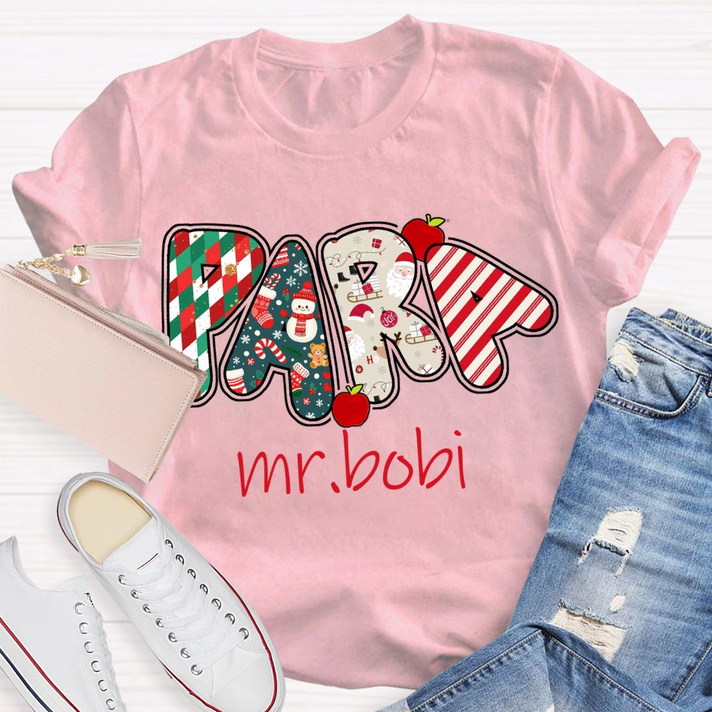 Personalized Name Apples And Christmas Vibes T-shirt
