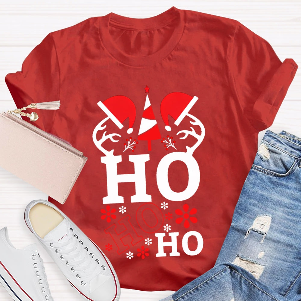 Ho Ho Ho Santa Hat Science Teacher Christmas T-shirt