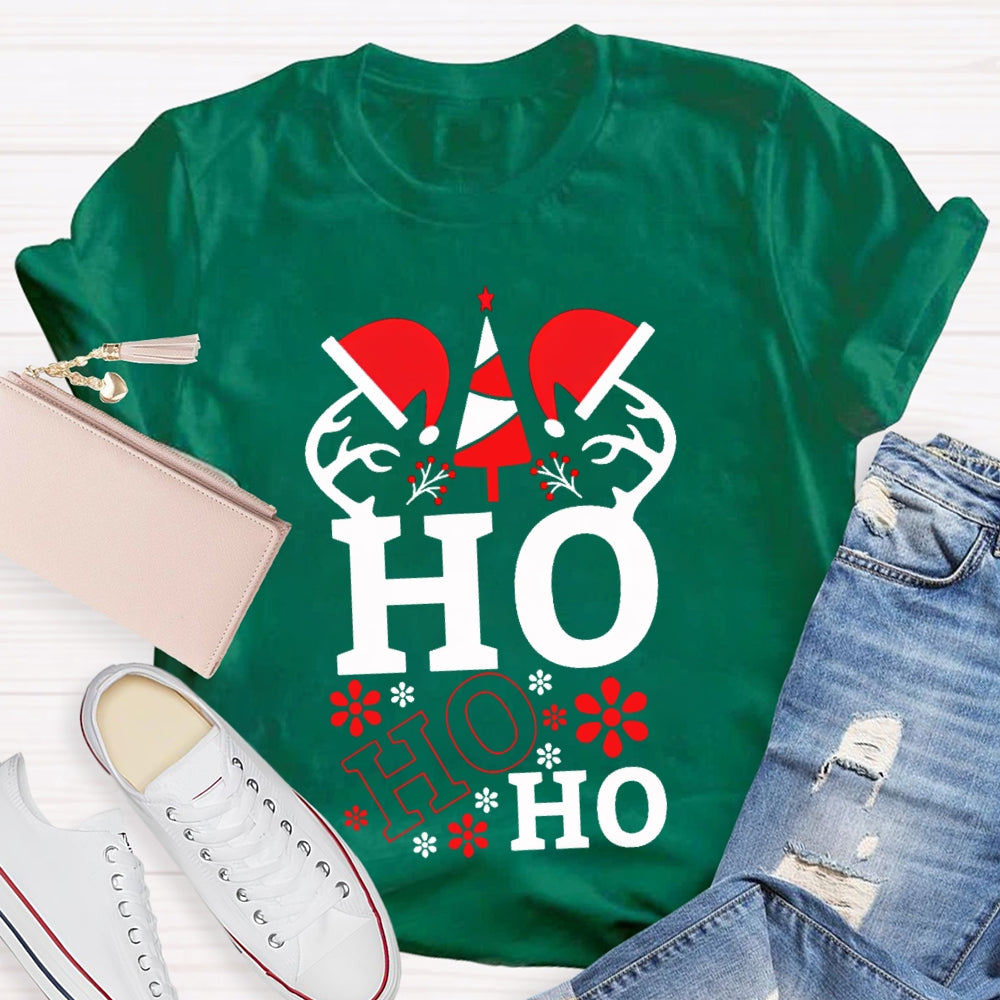 Ho Ho Ho Santa Hat Science Teacher Christmas T-shirt