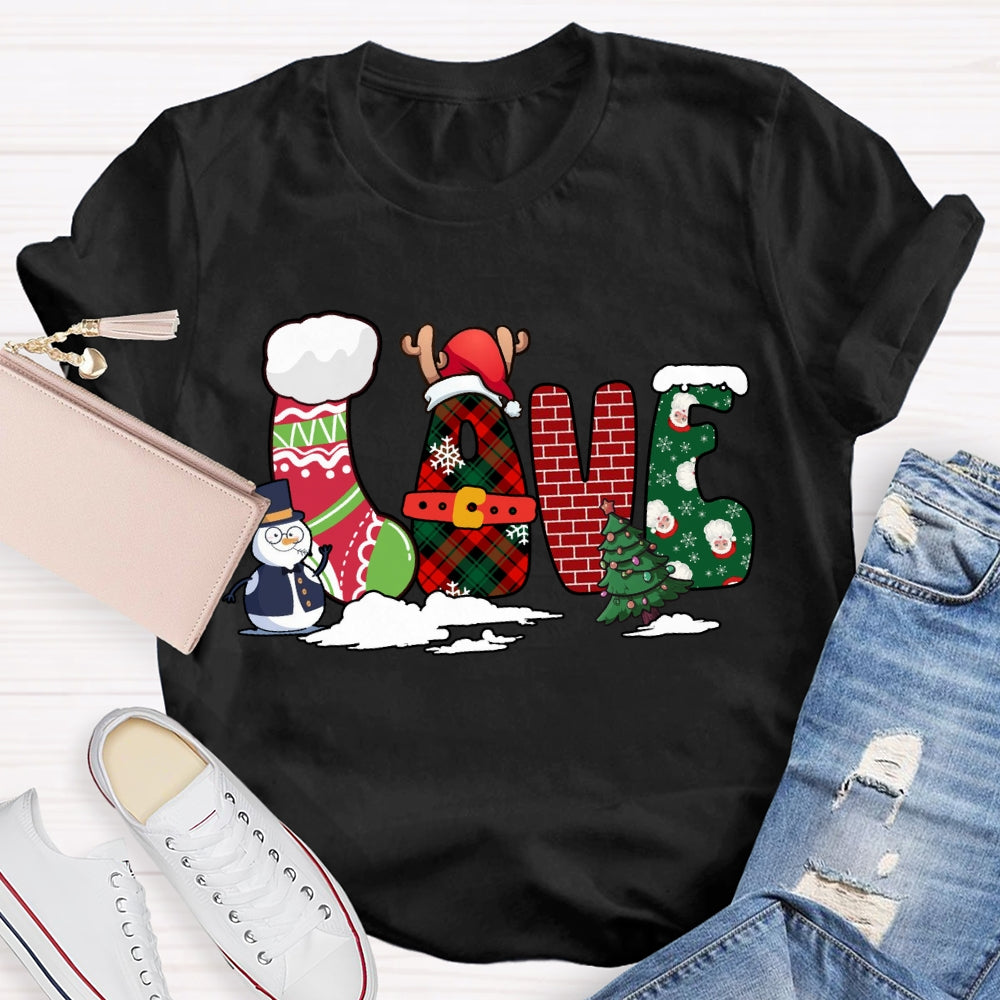 Love Merry Christmas Snowman And Christmas Vibes T-shirt