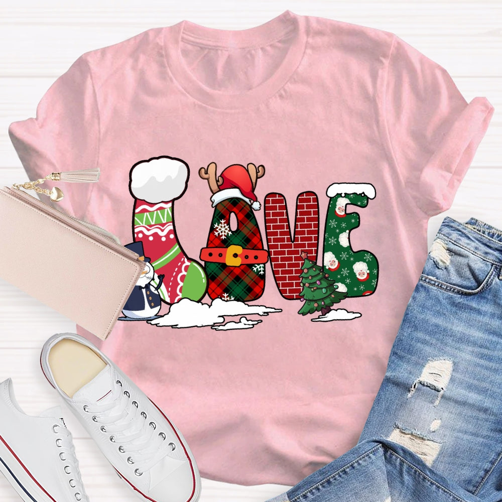 Love Merry Christmas Snowman And Christmas Vibes T-shirt