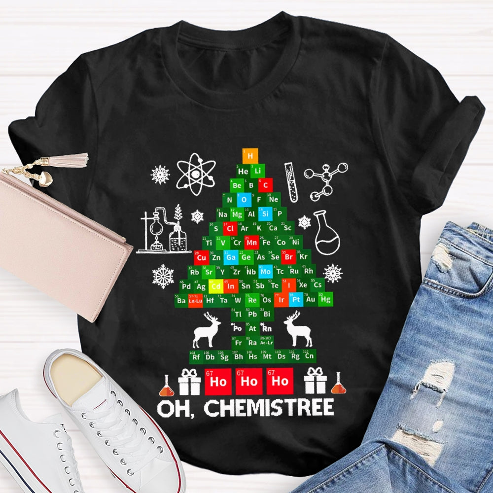 Oh Chemistree Merry Christmas Chemistry Teacher T-shirt