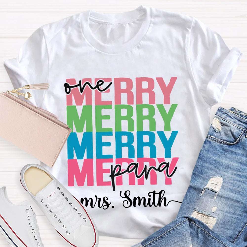 Personalized Name One Para Merry Christmas T-shirt