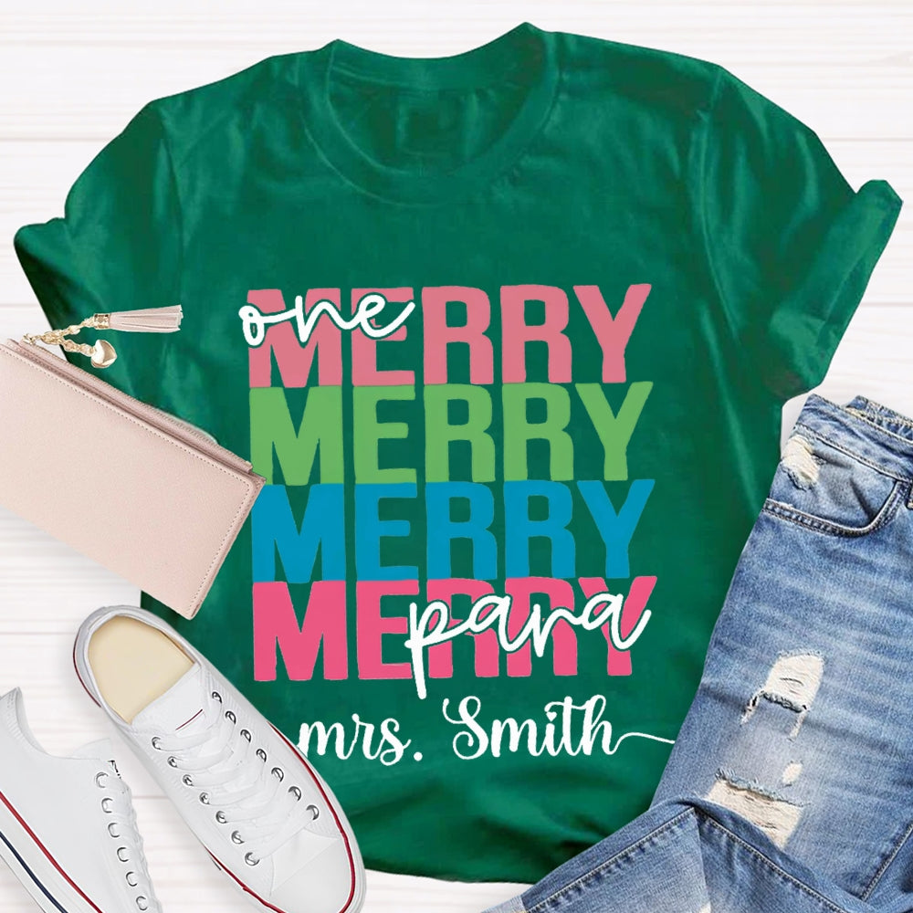 Personalized Name One Para Merry Christmas T-shirt
