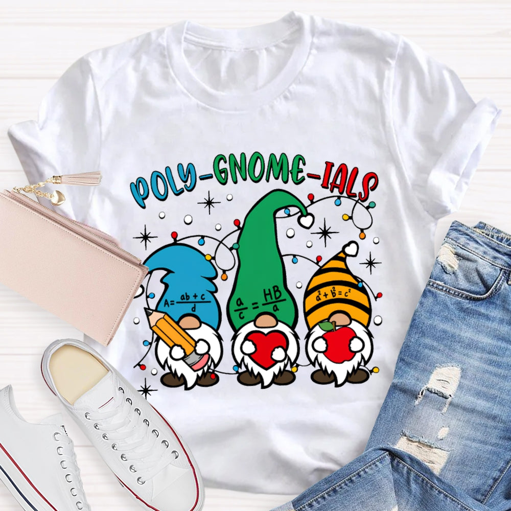 Poly Gnome Ials Christmas Gnome Math Teacher Christmas T-shirt
