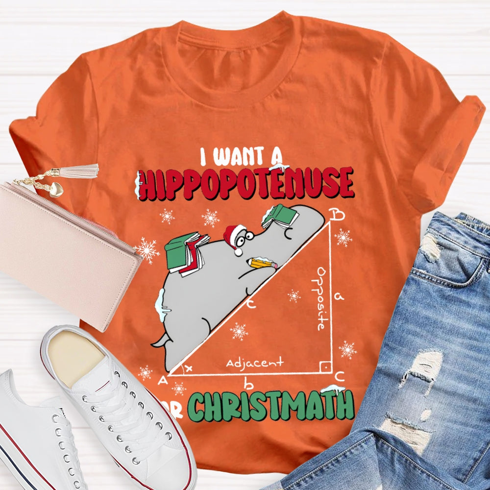 I Want A Hippopotamus For Christmas Math Teacher T-shirt
