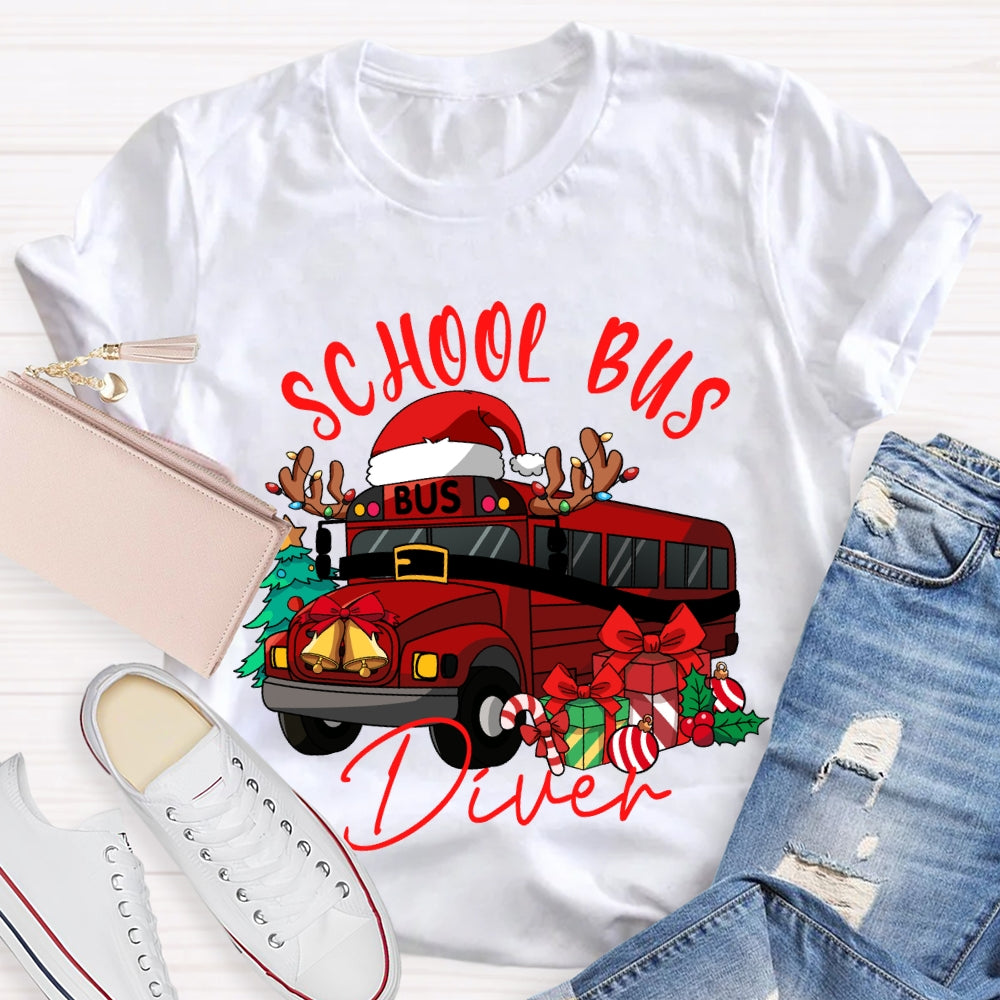School Bus Driver Christmas School Bus Christmas Vibes T-shirt
