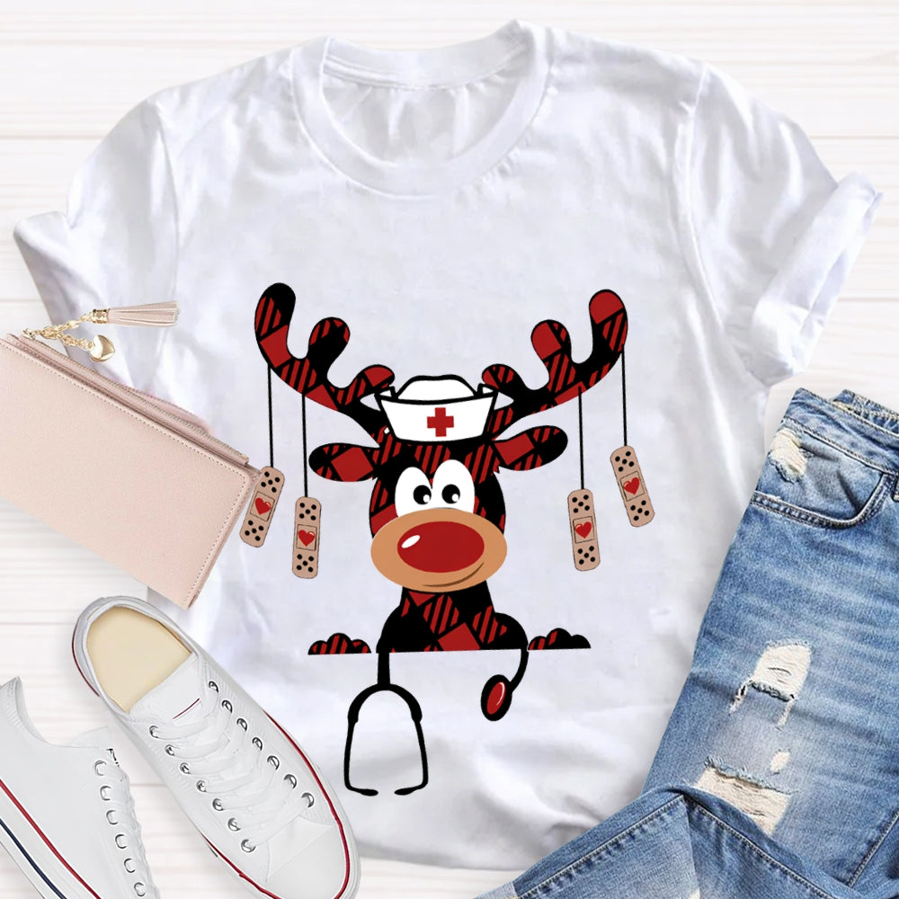 Christmas Elk School Nurse Christmas T-shirt