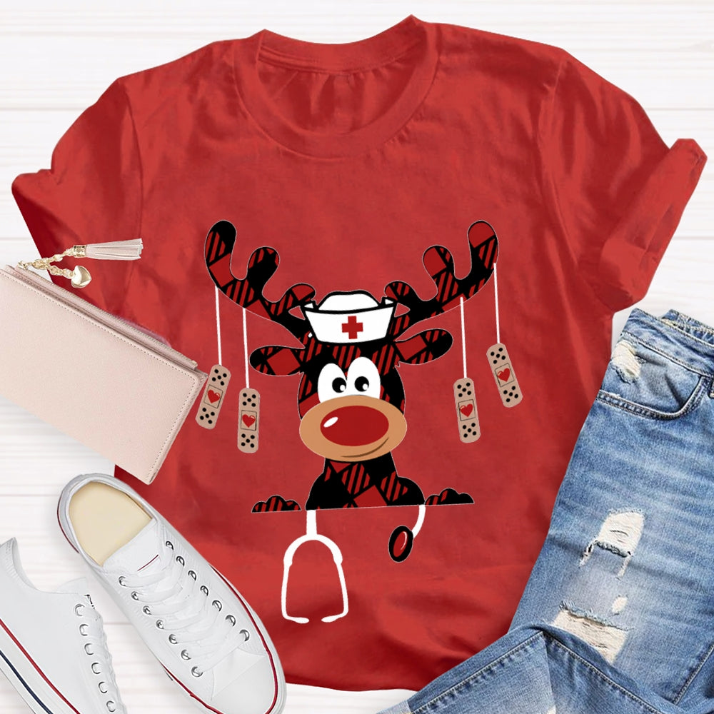 Christmas Elk School Nurse Christmas T-shirt