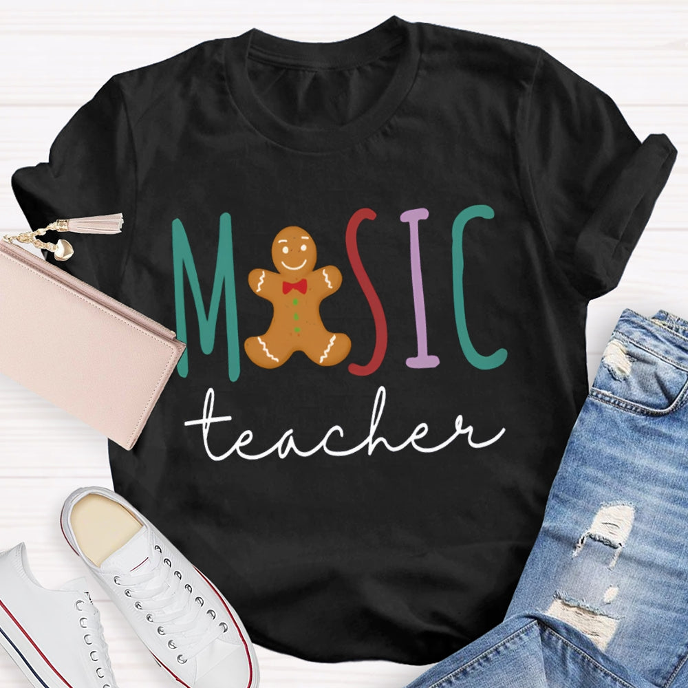 Muisc Teacher Colorful Fonts And Bears T-shirt