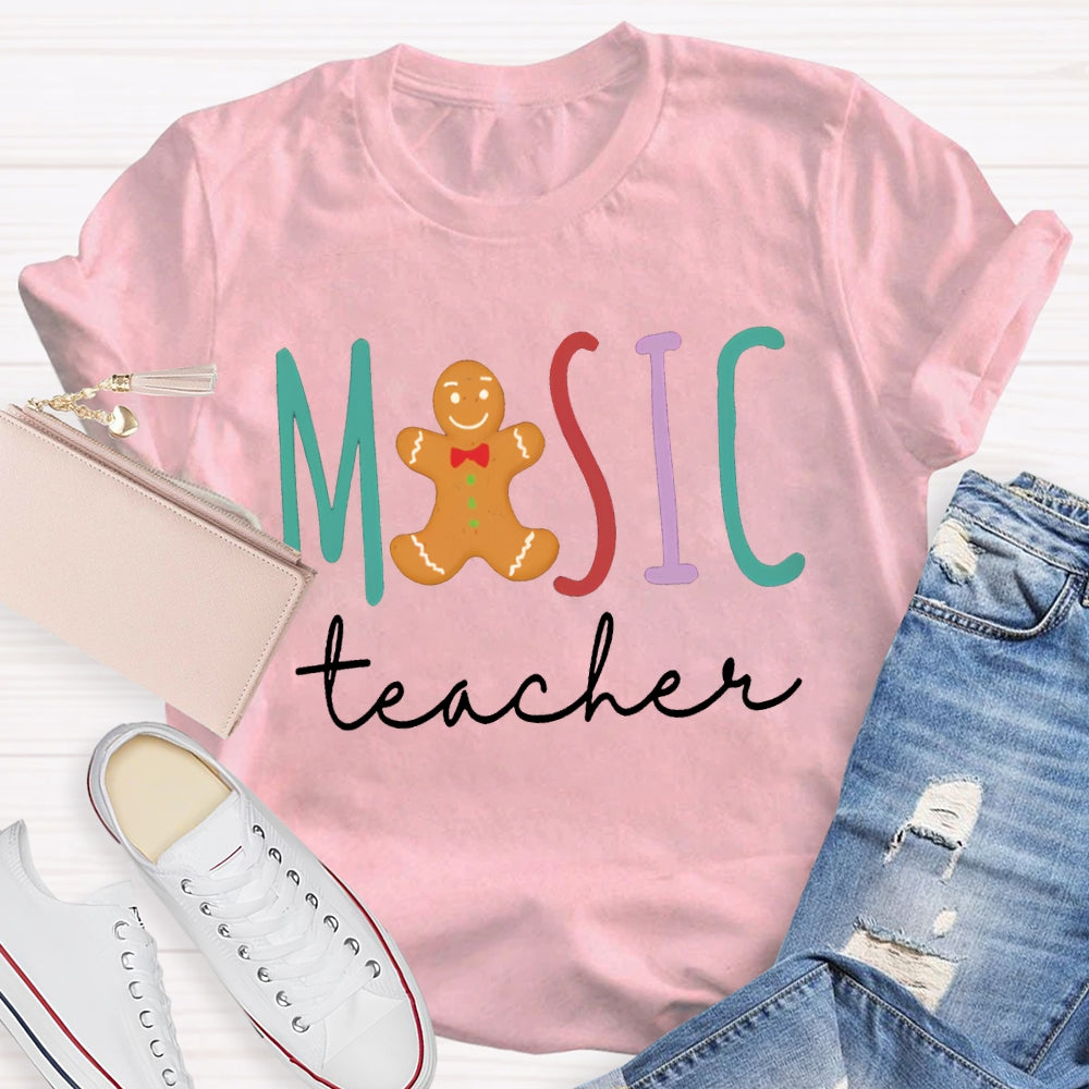 Muisc Teacher Colorful Fonts And Bears T-shirt